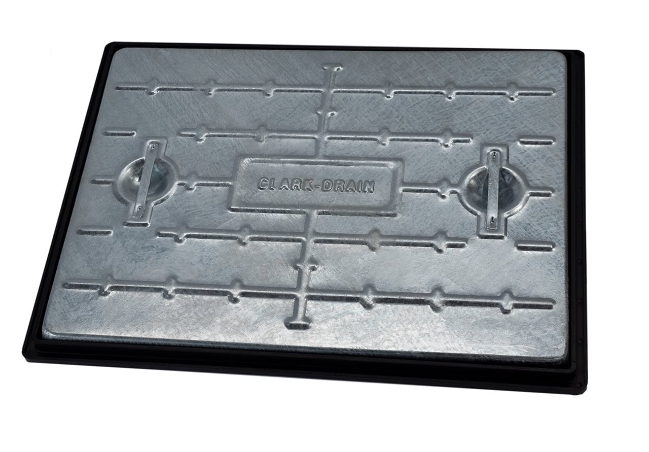 Clark Drain Galvanised Steel Manhole Cover & Frame 25T 600mm x 450mm