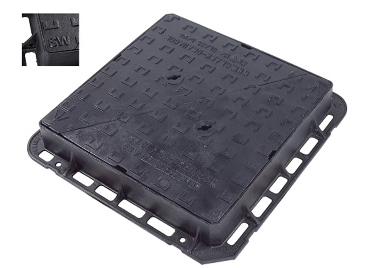 Clark Drain MHC&F Ductile Iron D400 600x600x100mm Badged SW Double Trinagular