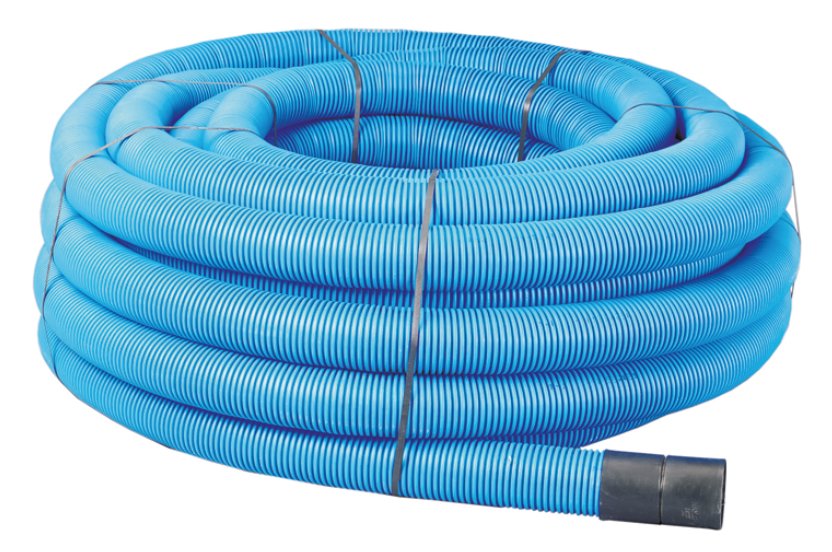 Naylor MetroDuct Twinwall Duct 110(94)mm x 50m Coil Inc Coupling Blue - Image 2