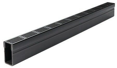 ACO Threshold Drain Drainage Channel with Black Aluminium Grate 1000mm - Image 2