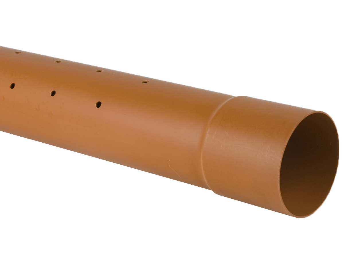 Brett Martin 110mm x 6m Blown Socket Perforated Pipe B4023