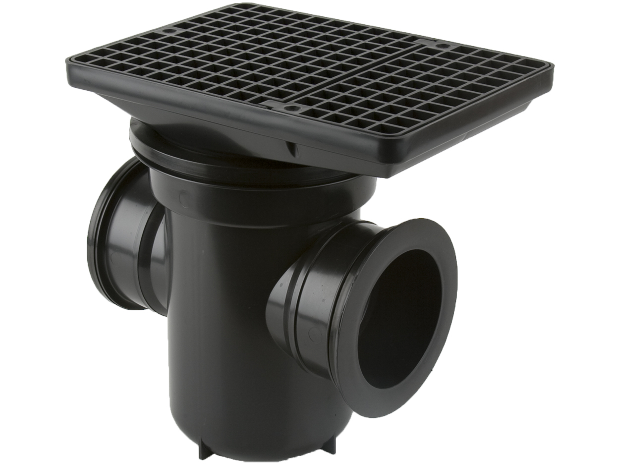 Brett Martin Back Inlet Roddable Gully 90 Deg Outlet Rectangular Grid B1002