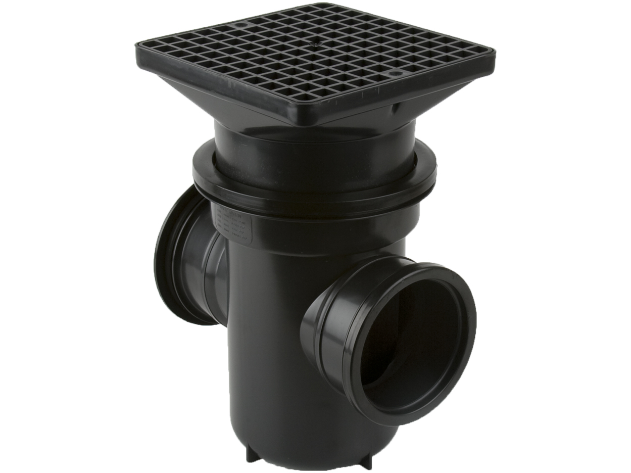 Brett Martin Back Inlet Roddable Gully 90 Deg Outlet Square Grid* B1003
