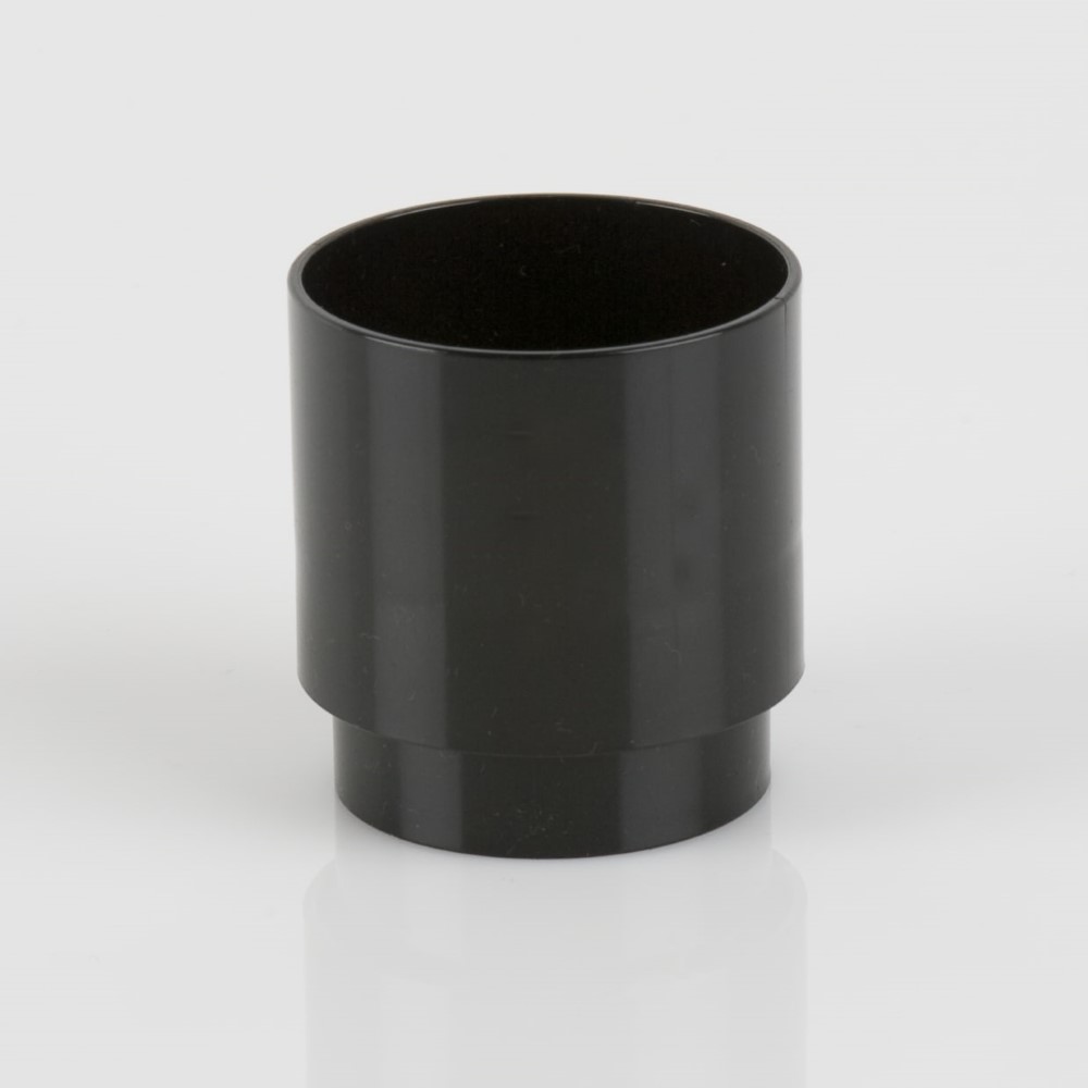 Brett Martin 68mm Round Downpipe Connector Black BR206B