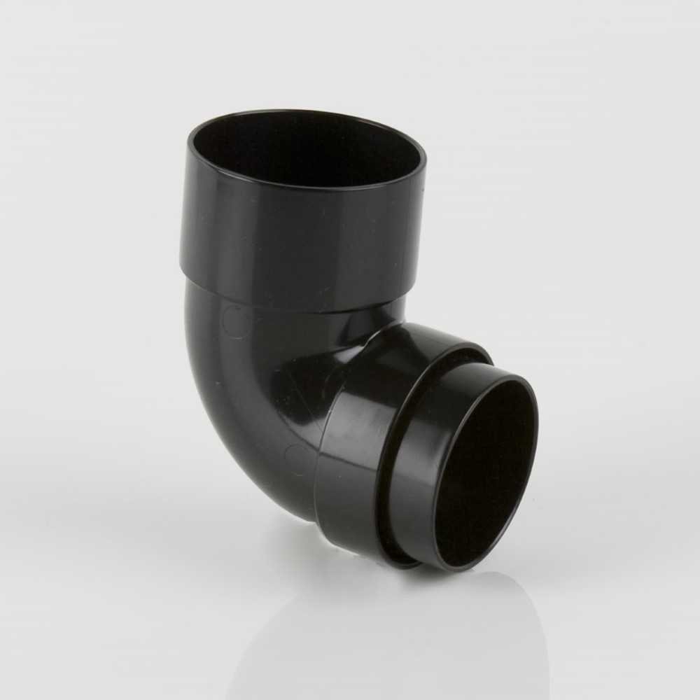 Brett Martin 68mm Round 92.5° Downpipe Bend Black BR208B