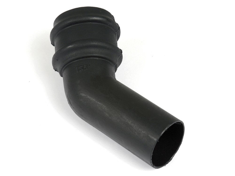Brett Martin Round 68mm Cast Iron Effect 135° Spigot Bend Black BR219CIB