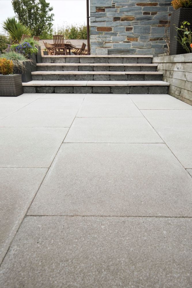 Brett Chaucer Textured Paving Slab 600mm x 600mm x 35mm Grey