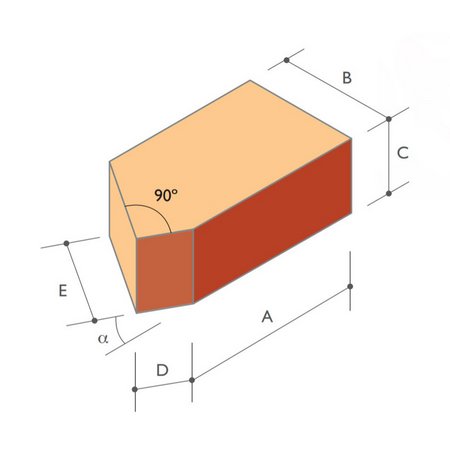 Wienerberger AN1.2 Warnham Red 45 Degree Squint 65mm Special Shape Brick - Image 2