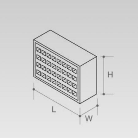 Redbank No.351 Square Airbrick with Holes 215mm x 140mm Red - Image 3