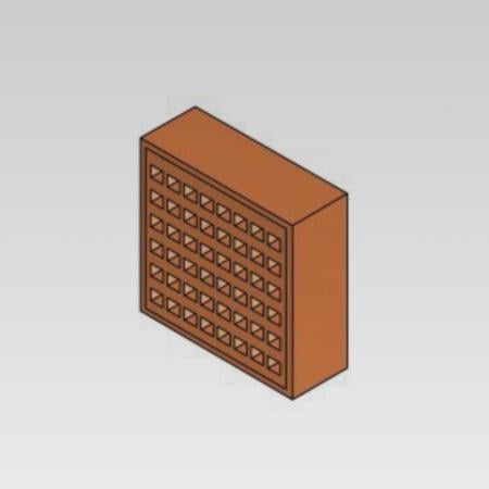 Redbank No.352 Square Airbrick with Holes 215mm x 215mm Red - Image 2