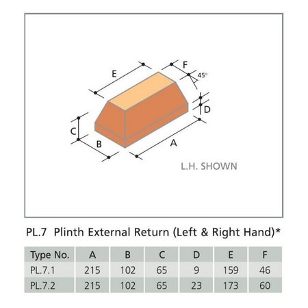 Wienerberger PL.7.2 Warnham Red Eng Plinth External Return RH Special Brick - Image 2