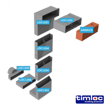 Timloc Telescopic Underfloor Vent 3-5 Courses Black - Image 3