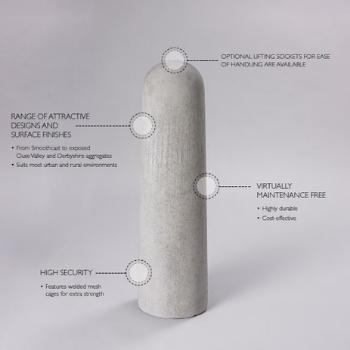 Concrete Nene Bollard Smooth Grey - Image 3