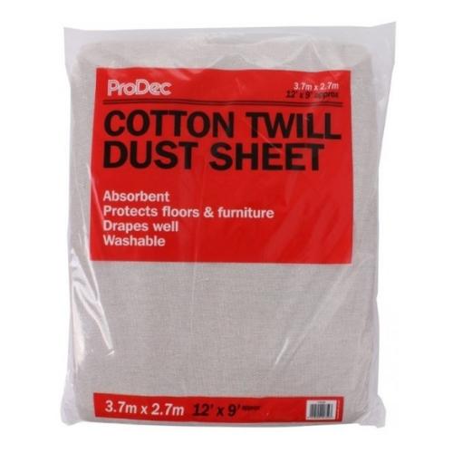 ProDec 12' x 9' Contractor Cotton Twill Dust Sheet - Image 2