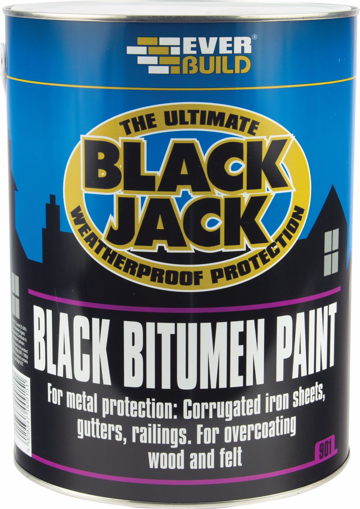 Everbuild Blackjack Black Bitumen Paint 1L