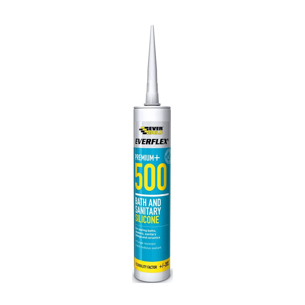 Everbuild EverFlex Premium+ 500 Bath And Sanitary Sealant 290ml Clear