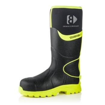 BBZ8000 Buckbootz S5 Black/Yellow Hi-Viz Neoprene Safety Wellington, Size 9 - Image 3