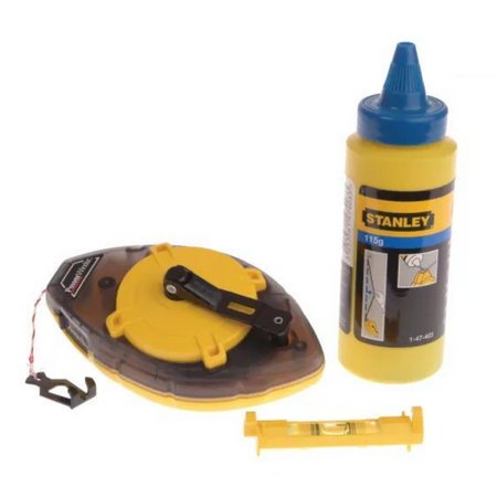 Stanley Power Winder Chalk Line 30m , inc Blue Chalk and Level