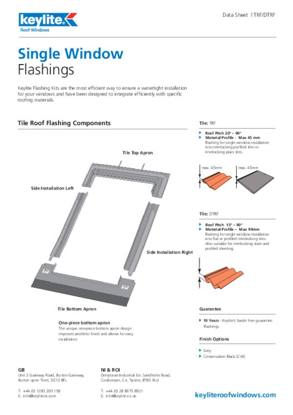 Keylite 55mm x 98mm Single Deep Tile Flashing DTRF 02 - Image 3