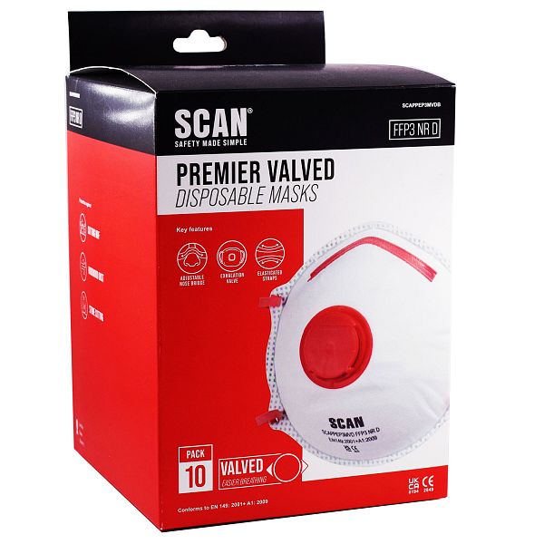 Scan Premier Valved Disposable Valved Mask FFP3 (pack 2) - Image 2