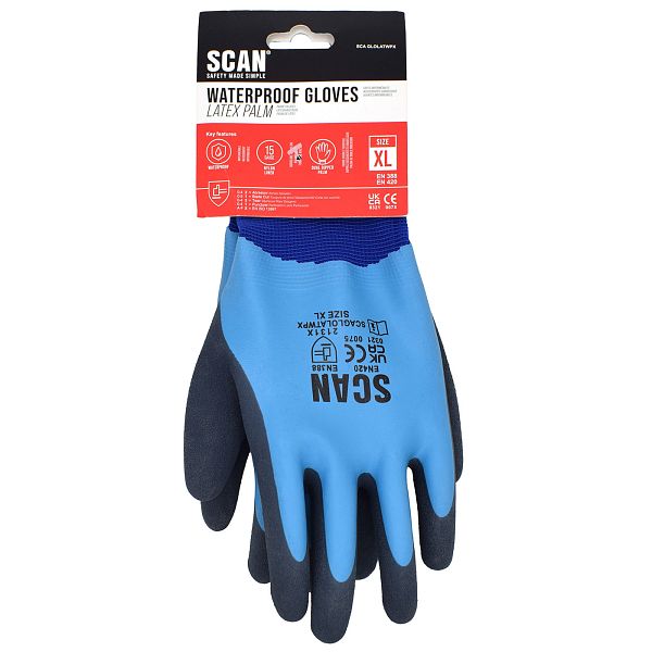 Scan Double Latex Waterproof Gloves Size 10 XL - Image 2