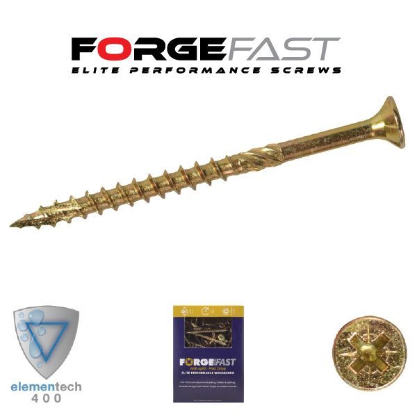 ForgeFast Elite Fast-Start Woodscrews - 6.0mm x 60mm Box of 100