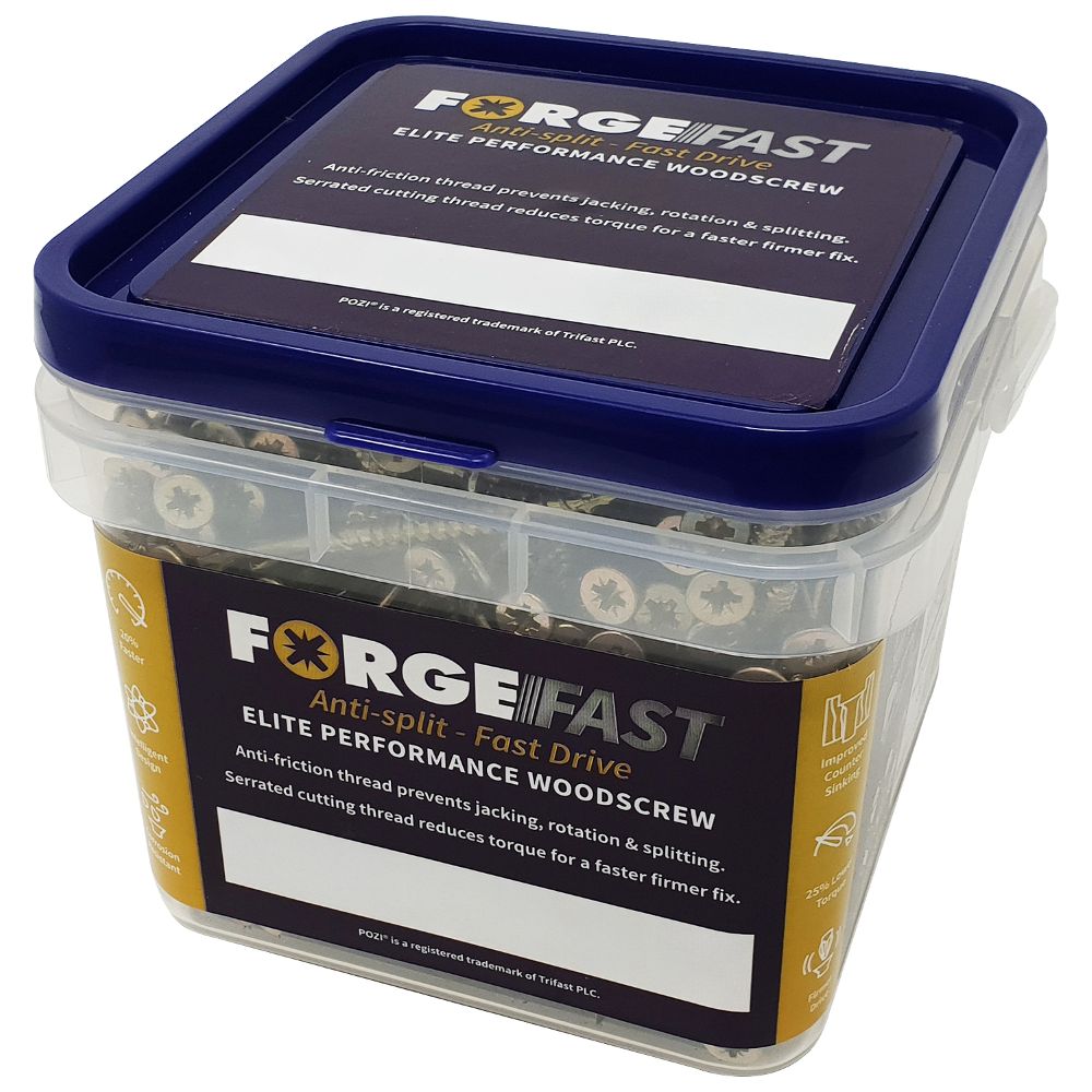ForgeFast Elite Fast-Start Woodscrews - Tub 4.0 x 70mm (600) - Image 2